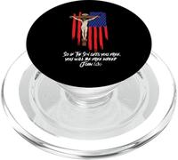 Rosario Crucifijo de Jesús Bandera Patriótica Americana PopSockets PopGrip para MagSafe