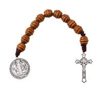Rosario de aleación de alta calidad con crucifijo y medallas de Benito para oración religiosa, agarre cómodo, accesorios de muñeca religiosos, viajes católicos devocionales, One Size, como se describe