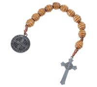 Rosario de aleación de alta calidad con crucifijo y medallas de Benito para oración religiosa, agarre cómodo, accesorios de muñeca religiosos, viajes católicos devocionales, One Size, como se describe
