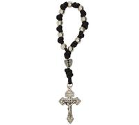 Rosario de combate de la década de paracaídas con crucifijo de perdón | Batalla con el poder de la oración | Gran regalo católico | Protección cristiana espiritual, S, Metal, No es una piedra preciosa