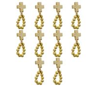 Rosario de cuentas de madera con cuentas de 8 mm y cruces para meditaciones de oración, cuentas de rosario de grano de madera elegantes