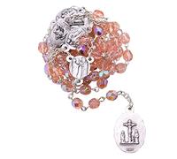 Rosario de los Siete Dolores | Cuentas de Chaplet, bolsa e instrucciones | rosa, azul o negro | Gran regalo católico para la Primera Comunión y Confirmación | Fabricado en Italia, Vidrio, Sin gemas.