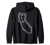 Rosario de oración católica con Mapa del Estado de California Sudadera con Capucha