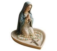 Rosario de resina de la Virgen María, adorno religioso de Nuestra Señora para altar del hogar, sala de estar, dormitorio, oración y decoración de fe, 15 x 15 cm (mujeres)