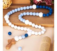 Rosario de silicona para bebé con cruz, regalo de bautizo, mordedor de rosario de bebé para niños y niñas, mi primer rosario, regalos religiosos católicos, decoración cristiana de primera comunión
