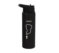 Rosario Hope - Cadena de oración religiosa cristiana minimalista Stainless Steel Insulated Water Bottle