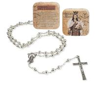 Rosario metal Virgen del Carmen con caja metalica 3x1x50 cm