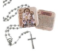 Rosario metal Virgen del Pino con caja metalica 3x1x50 cm