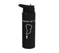 Rosario minimalista con cadena religiosa cristiana Changed My Life Stainless Steel Insulated Water Bottle