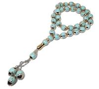 Rosario musulmán Tasbih AMN-445 con oración islámica dhikr Misbaha con Alá Muhammad nombres árabes impresos religión islámica Eid Ramadán regalo, M, Plástico, No es una piedra preciosa