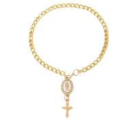 Rosario para volante, espejo retrovisor, rosario para colgar en el espejo del coche, accesorio de visión trasera cruzada, rosario para carros