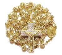Rosario Perlas de acero inoxidable circón Rosery católico regalos para mujeres, niñas, hombres, chico, confirmación cruz, Acero inoxidable, Circonita.