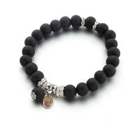 Rosarios católicos de cuentas de madera de 10 mm, 2 pulseras de cuentas de oración cristiana hechas a mano, collar de cruz ligero para todas las edades, One Size, Piedra, Sin piedra preciosa
