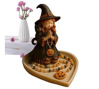 Rosary Box, Halloween Girl Holder, Jewelry Display Organizer, Trinket Storage Case with Multiple Compartments Earrings Bracelets Beads Keepsakes, Baptism Gift for Friends Family Home Collection
