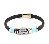 RosaryMart Nuestra Señora de los Milagros Pulsera de Goma Correas Azul