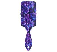 Rosas abstractas moradas y azules al estilo de cubismo, pintura detallada con un fondo oscuro que muestra un patrón floral en colores vibrantes altamente detallado con ricos trazos de pincel como un