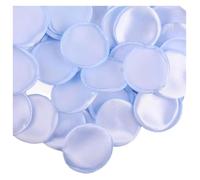 Rosas artificiales, Paquete de 100 pétalos rosa satén seda, flores cesta boda con borde quemado hechas a mano multicolores(Sky Blue)