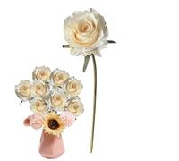 Rosas artificiales | Plantas artificiales resistentes a los rayos UV para exteriores, decoración de jardín de larga duración, decoración exterior resistente a la intemperie, plantas artificiales para