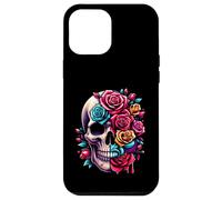 Rosas de azúcar de media flor media calavera para mujeres y niñas Halloween Carcasa para iPhone 12 Pro Max