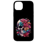 Rosas de azúcar de media flor media calavera para mujeres y niñas Halloween Carcasa para iPhone 14 Plus