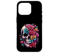 Rosas de azúcar de media flor media calavera para mujeres y niñas Halloween Carcasa para iPhone 16 Pro