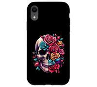 Rosas de azúcar de media flor media calavera para mujeres y niñas Halloween Carcasa para iPhone XR