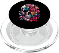 Rosas de azúcar de media flor media calavera para mujeres y niñas Halloween PopSockets PopGrip para MagSafe