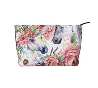 Rosas de Caballo en Acuarela,Neceser de Pana, Neceser de Maquillaje portátil, Neceser de Viaje