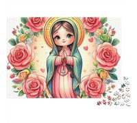 Rosas de la Virgen María Puzle 1000 Piezas - Reto para Mentes Inquietas, Encaje Preciso, Decoración, 52x38cm/1000pcs