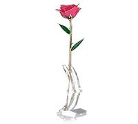 Rosas de Oro de 24 Quilates, Rosa Rosa Forever Love, Rosa de Eternidad de Tallo Largo Real con Soporte para el Día de San Valentín, Día de la Madre, Aniversario, Navidad