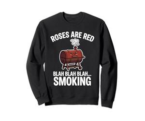 Rosas Divertidas para ahumar Barbacoa Son Carne roja para Fumar Juego de Palabras Sudadera