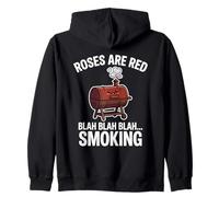 Rosas Divertidas para ahumar Barbacoa Son Carne roja para Fumar Juego de Palabras Sudadera con Capucha