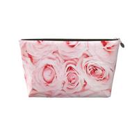 Rosas Frescas Rosadas Impresas, Bolsa de Maquillaje Bolsa de cosméticos Bolsa de artículos de tocador de Viaje portátil Bolsa de artículos de tocador