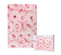 Rosas Frescas Rosadas Impresas,Rompecabezas de Madera de 1000 Piezas para Adultos y Adolescentes.
