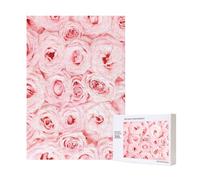 Rosas Frescas Rosadas Impresas,Rompecabezas de Madera de 300 Piezas para Adultos y Adolescentes.