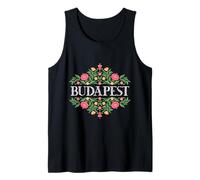 Rosas húngaras Budapest Hungría Viaje Retro Floral Camiseta sin Mangas