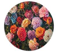 Rosas Multicolores Patrón Floral Puzzle de 1000 Piezas Papel para Adultos Relajación Regalo 1000pcs (67.5x67.5cm)