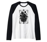 Rosas Negras, Flores de Rosa Camiseta Manga Raglan