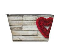 Rosas Rojas En Forma De Corazón Estampadas, Bolsa de artículos de tocador Bolsa de Maquillaje Bolsa de cosméticos Bolsa de artículos de tocador de Viaje portátil