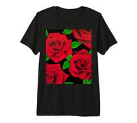 Rosas Rojas Wild Rose Bold Floral Design Pattern Art Camiseta Premium