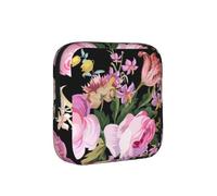 Rosas Rosadas Vintage sobre Fondo Natural,Bolsas para Guardar compresas sanitarias, Bolsas para la menstruación para Mujeres y Adolescentes.