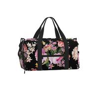Rosas Rosadas Vintage sobre Fondo Natural,Bolso Deportivo Bandolera de Mano, Bolsa de Deporte, Bolsa de Viaje de Gran Capacidad para Mujeres y Hombres.