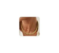 ROSASUENO Gargantilla de cuentas de cristal colorido para mujer, collar de cuentas de arroz bohemio para uso diario, accesorio simple y versátil, L, Acero aleado, No es una piedra preciosa