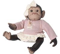 ROSATOYS Mono Chimpance Gorila Bebé Reborn 40cm Lazo de Jersey y Falda a Volantes
