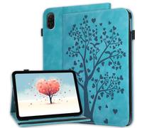 Rosbtib Funda para Honor Pad X8a/X8b de 11 pulgadas 2024/2026, funda protectora de piel sintética de alta calidad con banda elástica y ranuras para tarjetas, patrón de árbol de corazón, color azul