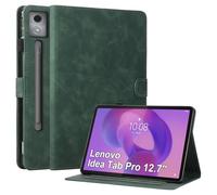 Rosbtib Funda para Lenovo Idea Tab Pro de 12.7 pulgadas 2025 con función de soporte de visualización multiángulo y tarjetero, funda de piel sintética para Lenovo Idea Tab Pro Business, color verde