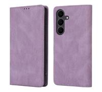 Rosbtib Funda para Samsung Galaxy S25 FE 5G con cierre magnético a prueba de golpes, funda protectora de piel sintética con tapa y 3 ranuras para tarjetas, funda para Samsung S25 FE, color morado