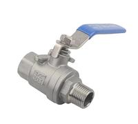 Rosca BSPT hembra/macho de 1/2 ", 3/4", 1, acero inoxidable 304, dos bolas 2 vías, DN15, DN20, DN25, Q11F-16P, accesorio for tubería agua(0.5 Inch)