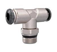 Rosca de inserción en T "universal short", giratoria, 1/2, diámetro de la llave A 10, sellado cónico, presión de trabajo de 0,99 hasta 20 bar, latón vern.