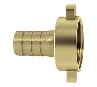 Rosca de manguera 2/3, G 1 1/2 x 32 mm, tuerca de unión, sellado plano, modelo ligero, latón brillante.